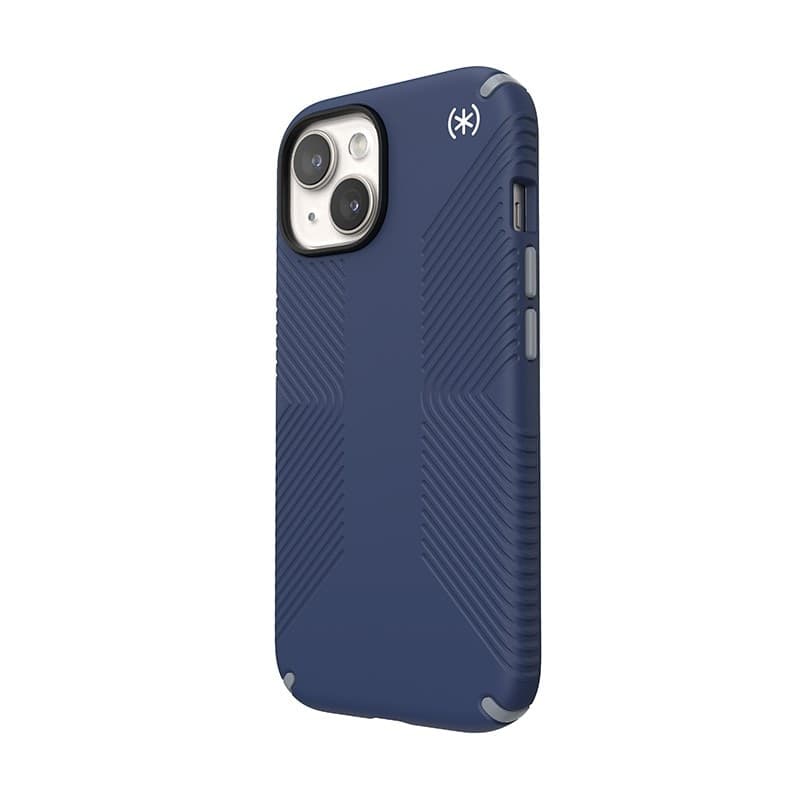 Speck Presidio2 Grip Magsafe - Custodia per iPhone 16e / iPhone 15 / iPhone 14 / iPhone 13 (Blu costiero / Grigio polvere / Bian - 2