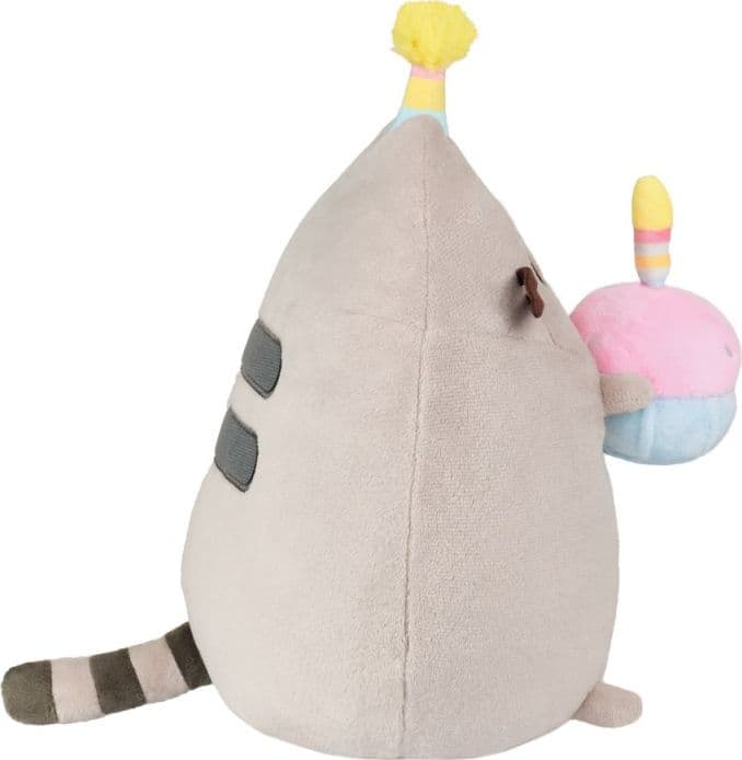Pusheen - Peluche con cappello da compleanno e torta da 24 cm - 3