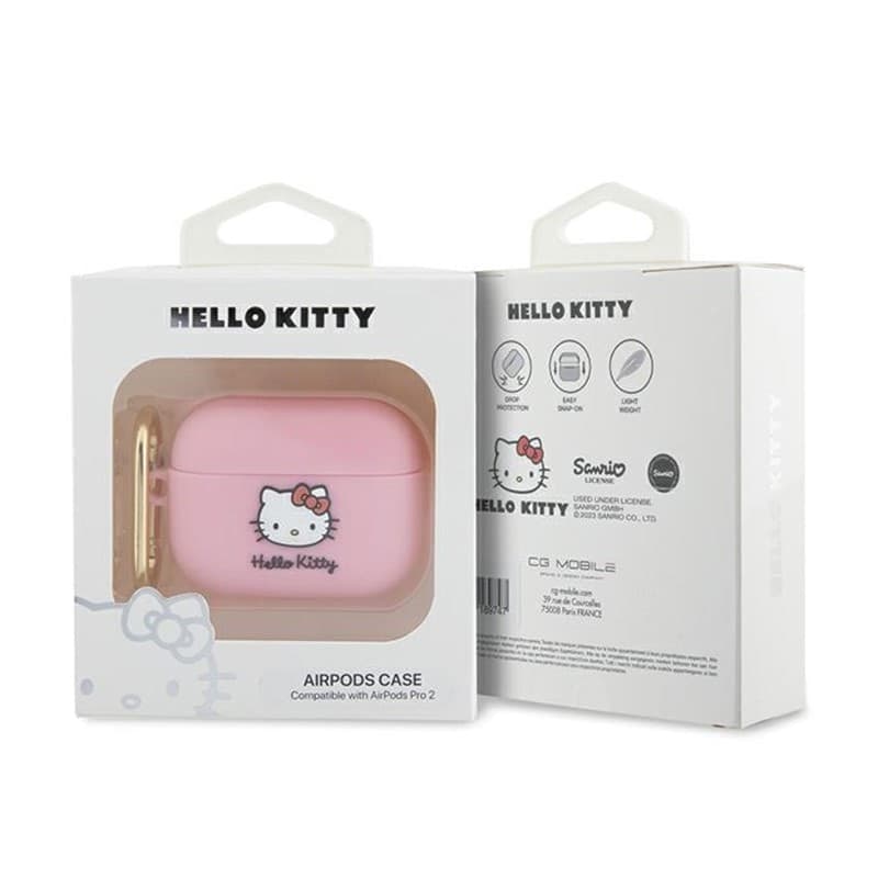 Hello Kitty Silicone 3D Kitty Head - Case for AirPods Pro 2 (pink) - 4