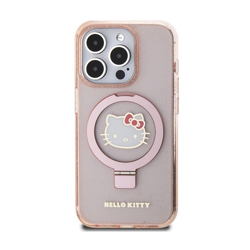 Hello Kitty Ring Stand Glitter Electrop Logo MagSafe - iPhone 15 Pro Case (pink) - 3