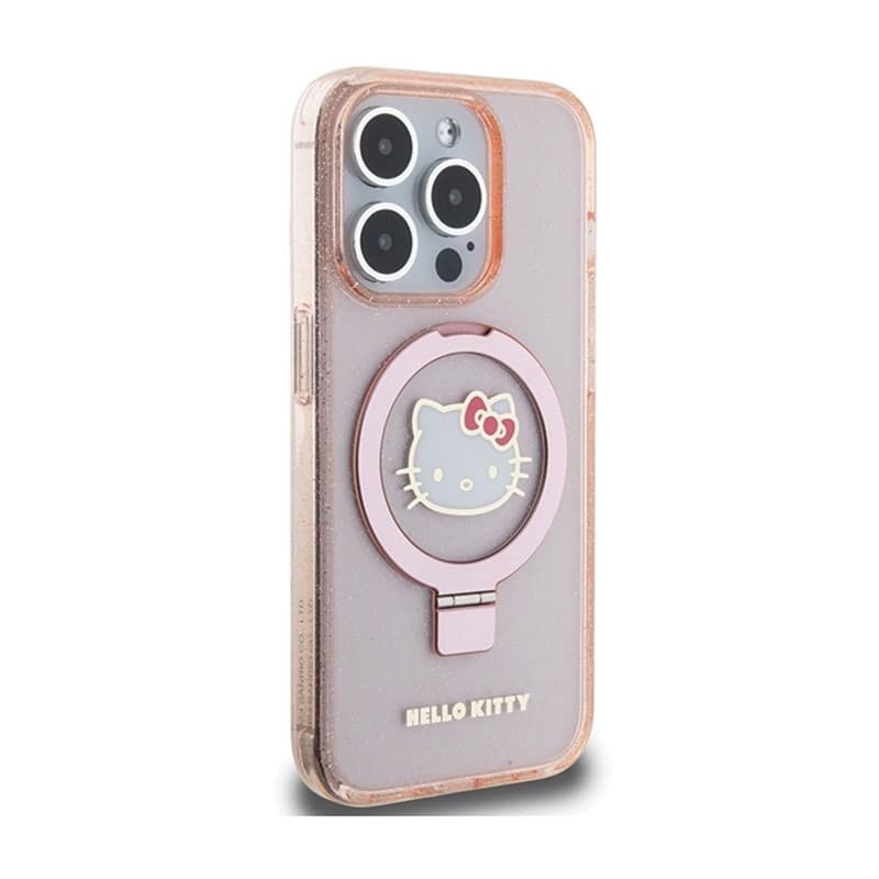 Hello Kitty Ring Stand Glitter Electrop Logo MagSafe - iPhone 15 Pro Case (pink) - 4