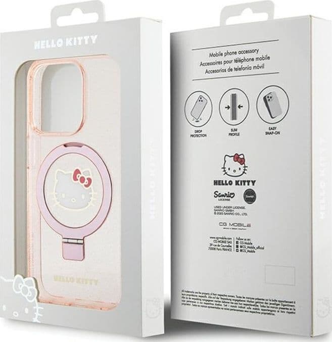 Hello Kitty Ring Stand Glitter Electrop Logo MagSafe - iPhone 15 Pro Case (pink) - 8