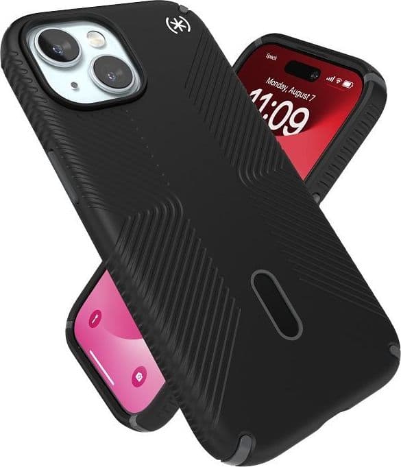 Speck Presidio2 Grip ClickLock & MagSafe - Custodia per iPhone 16e / iPhone 15 / iPhone 14 / iPhone 13 (Nero) - 10