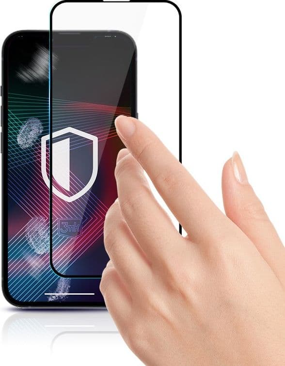 3mk HardGlass Max Lite - Tempered Glass for iPhone 13 / iPhone 13 Pro (Black) - 5