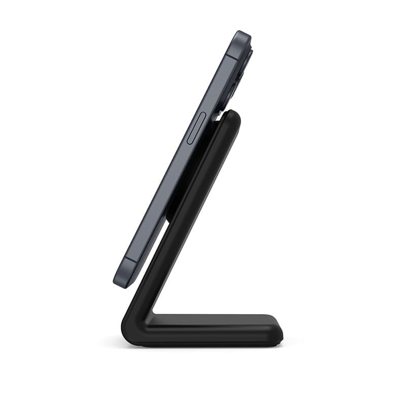 Crong MagSpot Stand - Caricabatterie wireless 2 in 1 con MagSafe per iPhone e AirPods (nero) - 5