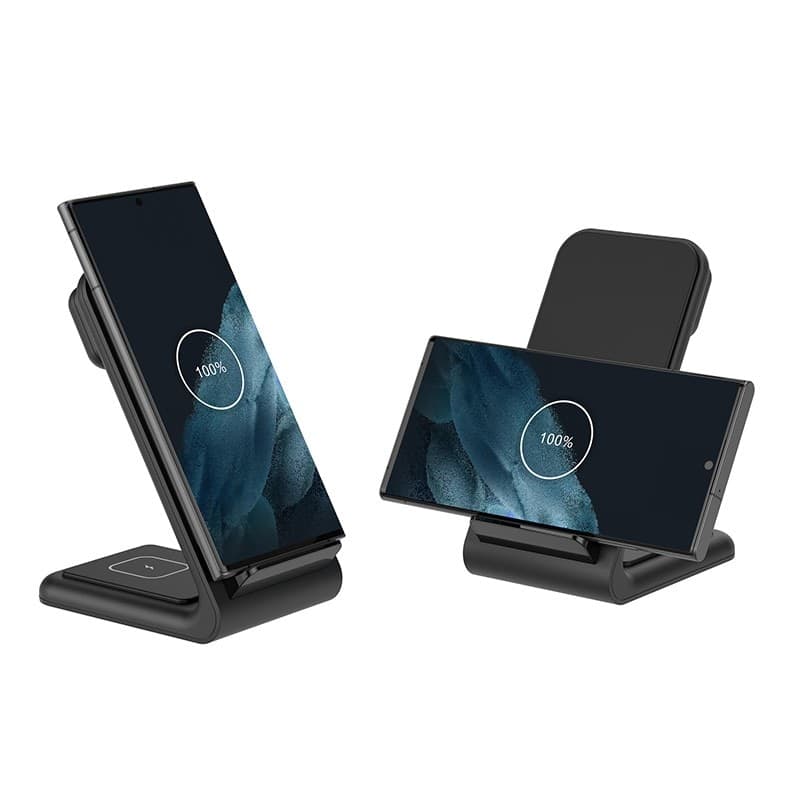 Crong PowerSpot Pivot Stand - Caricabatterie wireless 3 in 1 per iPhone, Samsung e Android, Galaxy Watch e cuffie TWS (nero) - 5