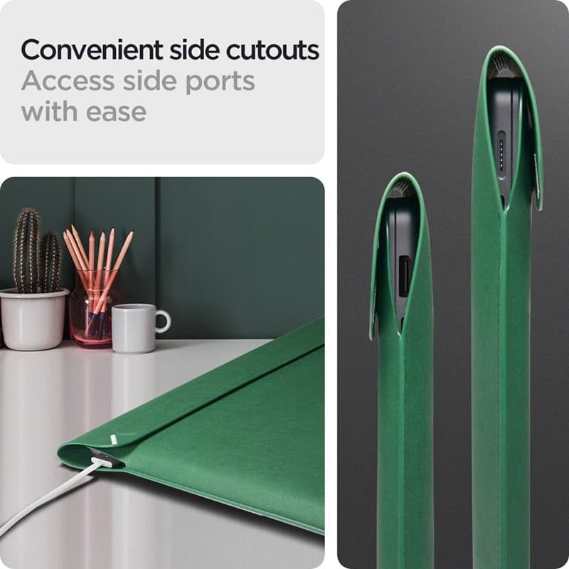 Spigen Valentinus Sleeve Laptop - 15" / 16" Notebook Case (Jeju Green) - 7