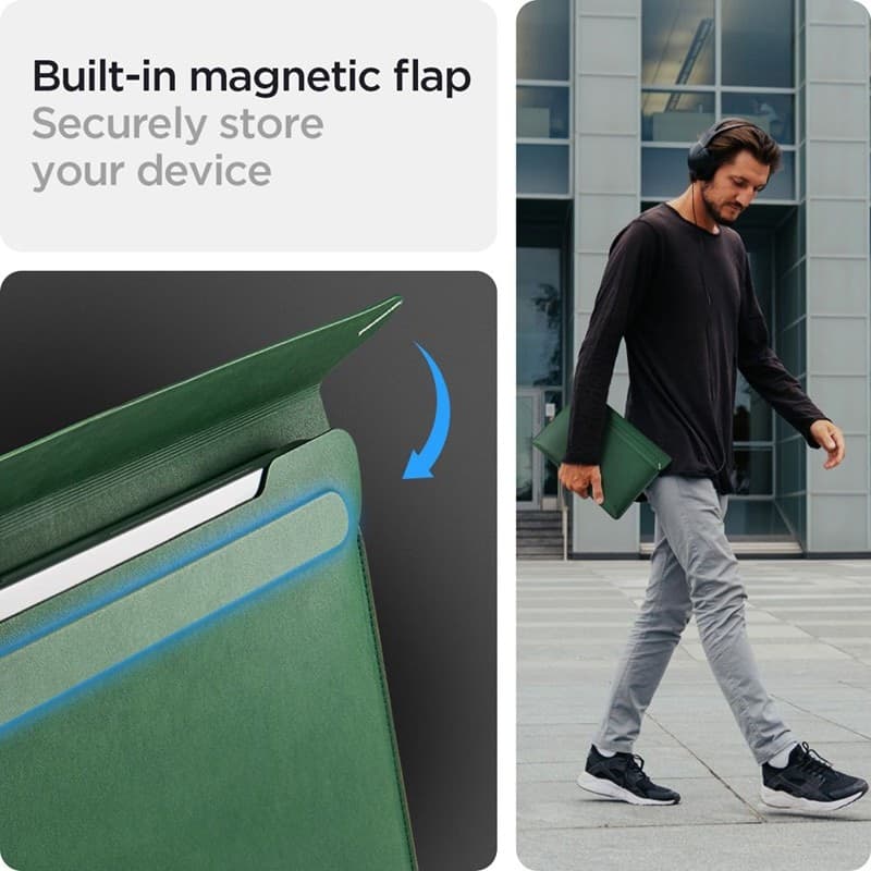 Spigen Valentinus Sleeve Laptop - 15" / 16" Notebook Case (Jeju Green) - 9