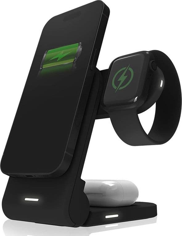 STM ChargeTree MAG - 3-in-1 mobile wireless charger with MagSafe (black) - 3