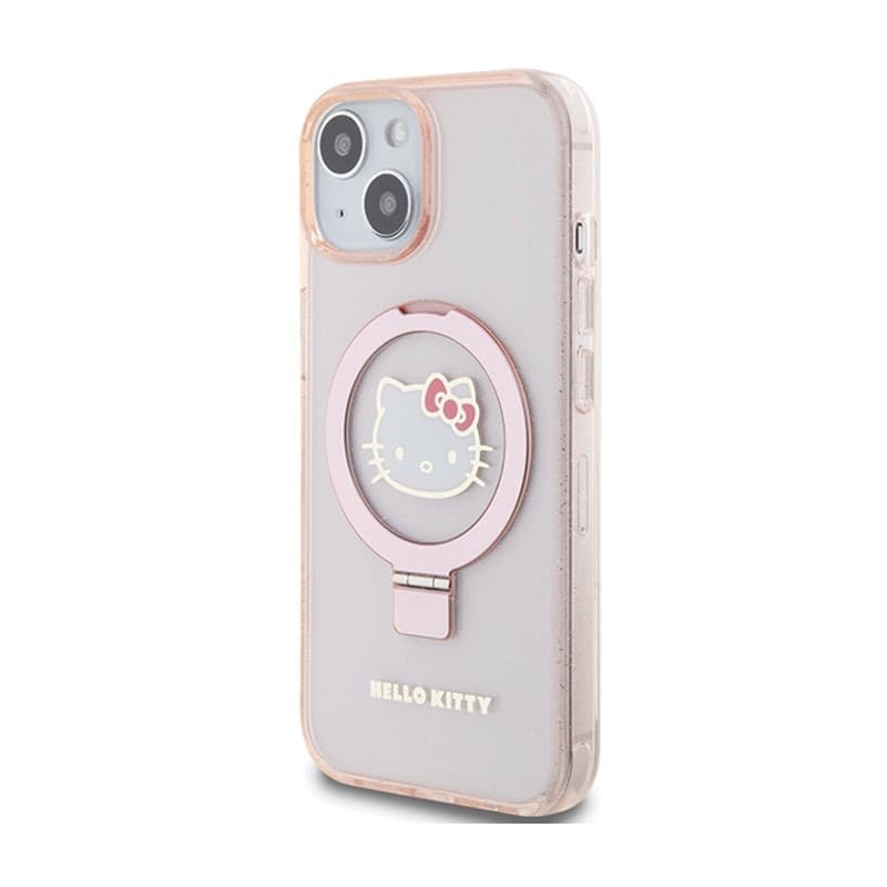 Hello Kitty Ring Stand Glitter Electrop Logo MagSafe - Case iPhone 15 / 14 / 13 (pink) - 2