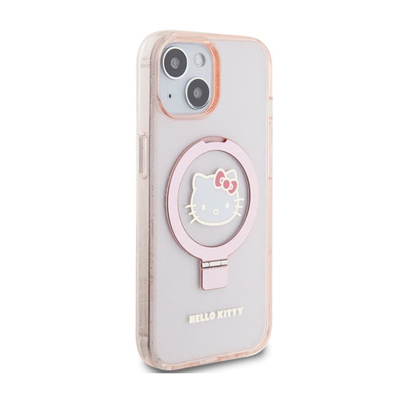 Hello Kitty Ring Stand Glitter Electrop Logo MagSafe - Case iPhone 15 / 14 / 13 (pink) - 4