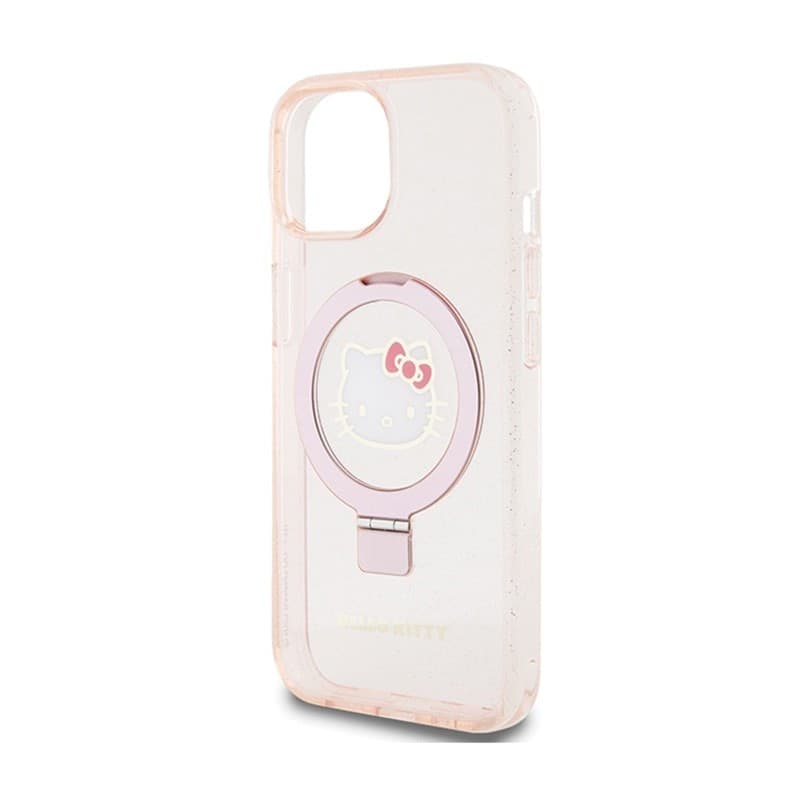 Hello Kitty Ring Stand Glitter Electrop Logo MagSafe - Case iPhone 15 / 14 / 13 (pink) - 6