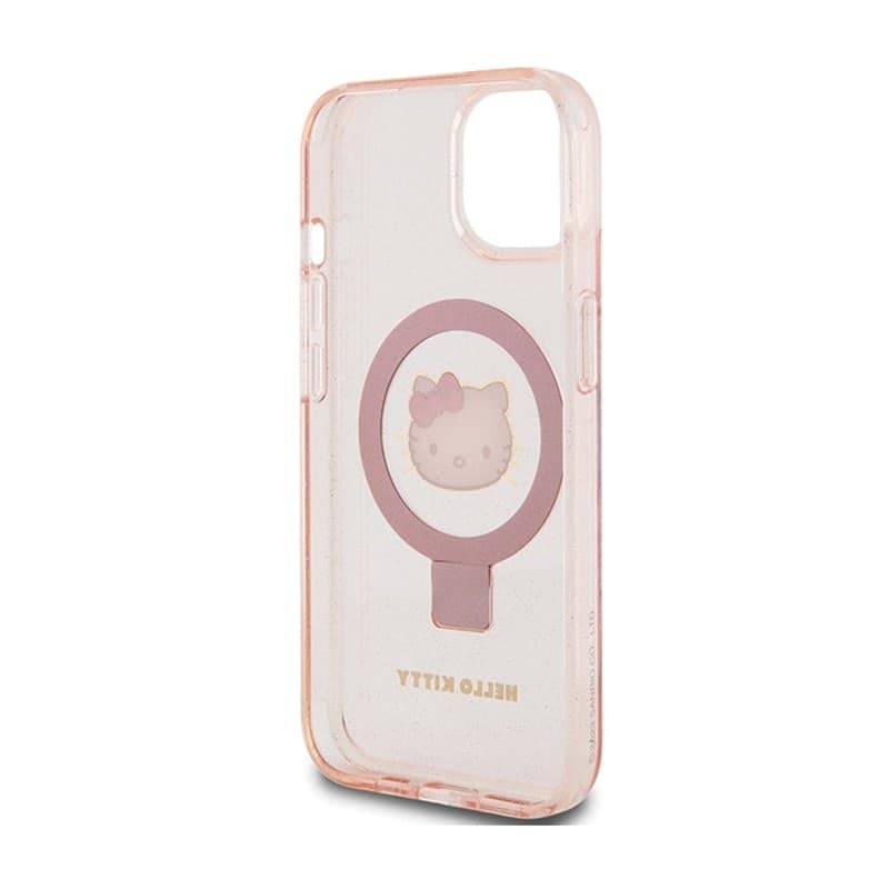 Hello Kitty Ring Stand Glitter Electrop Logo MagSafe - Case iPhone 15 / 14 / 13 (pink) - 7