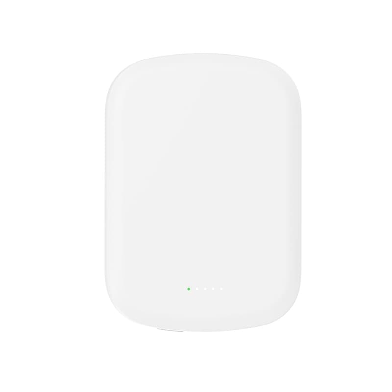 Crong MagSpot Power Bank - Power Bank wireless ultra sottile con MagSafe 5000 mAh, USB-C 20 W PD (bianco) - 6