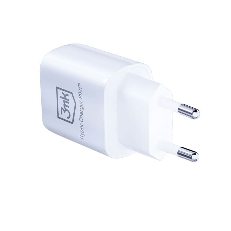 3mk Hyper Charger - USB-A QC 3.0 + USB-C PD 20W mains charger (White) - 3