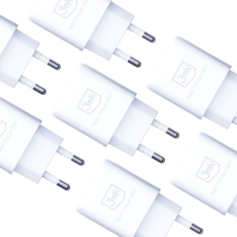 3mk Hyper Charger - USB-A QC 3.0 + USB-C PD 20W mains charger (White) - 6