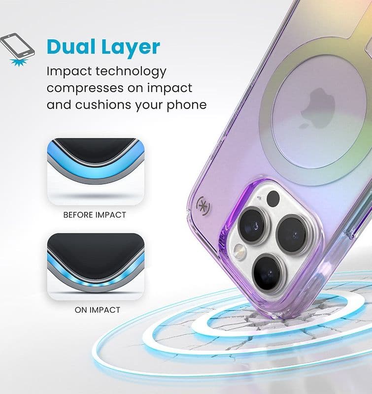 Speck Presidio2 Lux MagSafe - Custodia per iPhone 16 Pro (viola incredibile / trasparente) - 2