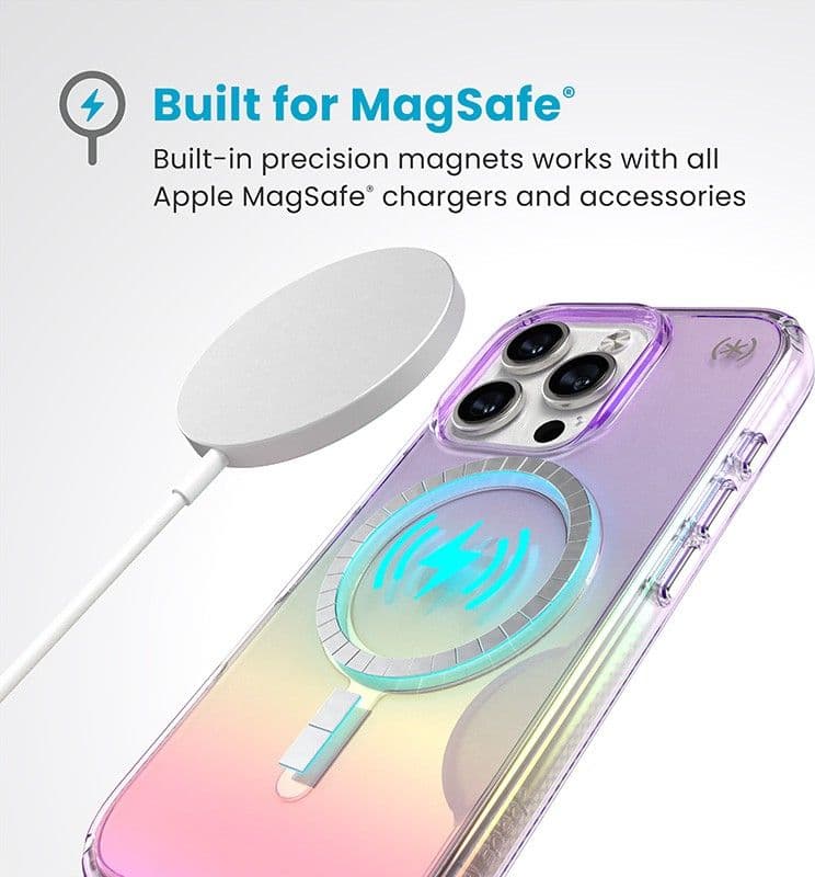 Speck Presidio2 Lux MagSafe - Custodia per iPhone 16 Pro (viola incredibile / trasparente) - 3
