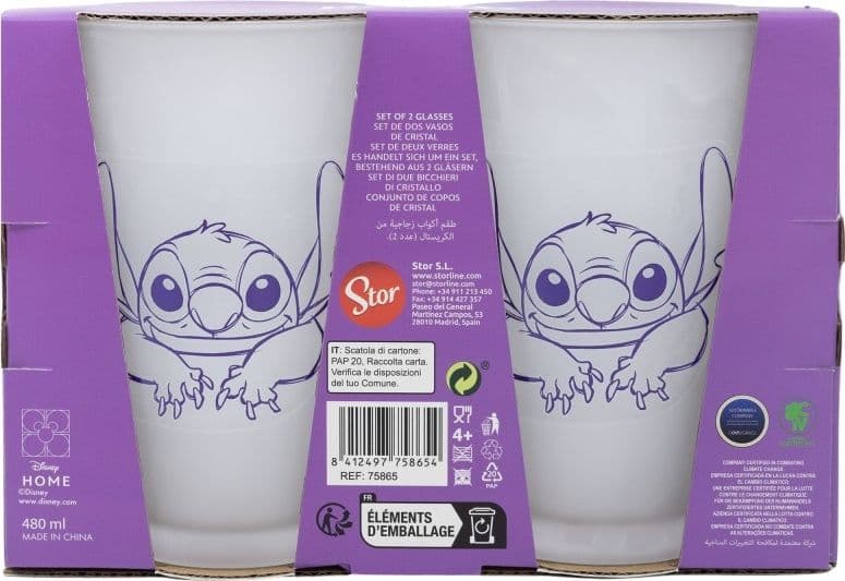 Disney Stitch - Set di due bicchieri in una scatola decorativa (490 ml) - 2