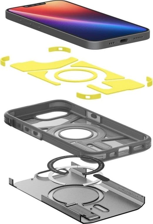 Spigen Tough Armor Mag MagSafe - Custodia per iPhone 17e / 16e (nero satinato) - 9