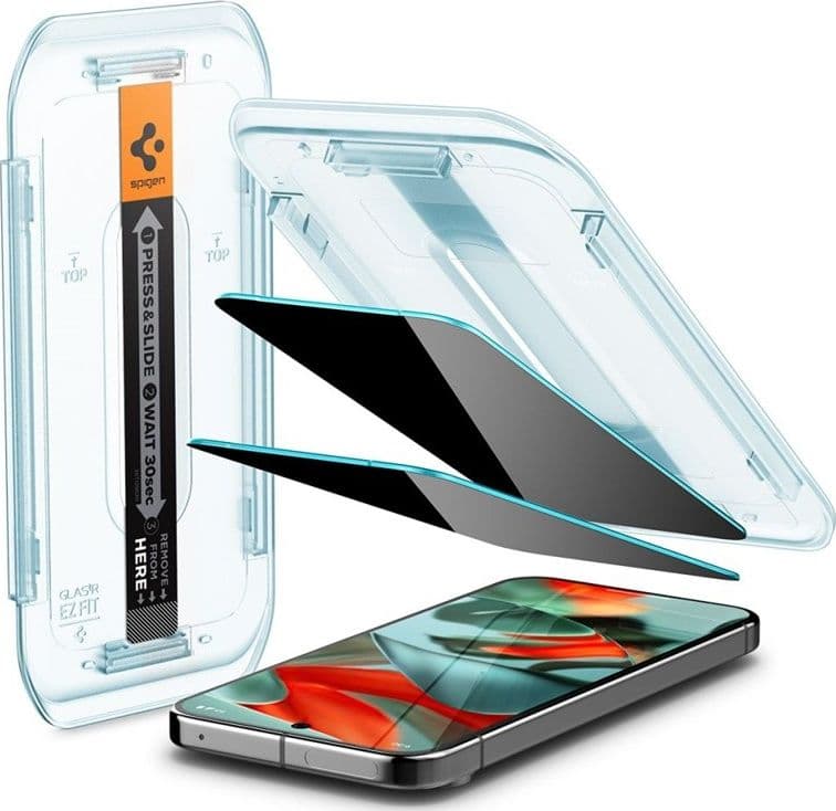 Spigen GLAS.TR EZ FIT Privacy 2-Pack - Tempered Glass with Privacy Filter for Google Pixel 9 Pro XL (2 pcs) - 7