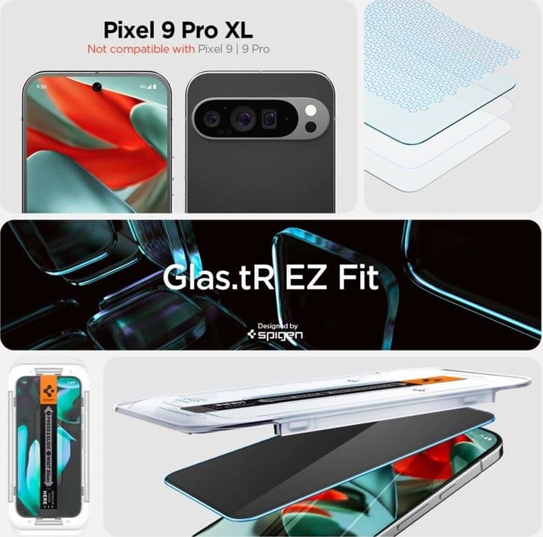 Spigen GLAS.TR EZ FIT Privacy 2-Pack - Tempered Glass with Privacy Filter for Google Pixel 9 Pro XL (2 pcs) - 8