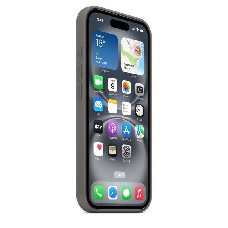 Apple Silicone Case – Silicone Case with MagSafe for iPhone 16 (Stone Gray) - 6