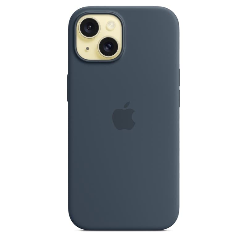 Apple Silicone Case – Silicone Case with MagSafe for iPhone 15 (Storm Blue) - 3
