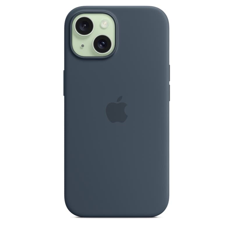Apple Silicone Case – Silicone Case with MagSafe for iPhone 15 (Storm Blue) - 4