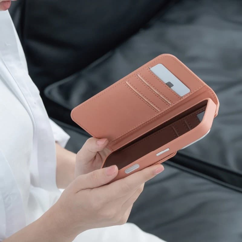 Moshi Overture MagSafe - Leather 3-in-1 Flip Case iPhone 17 Pro Max (Misty Coral) - 6