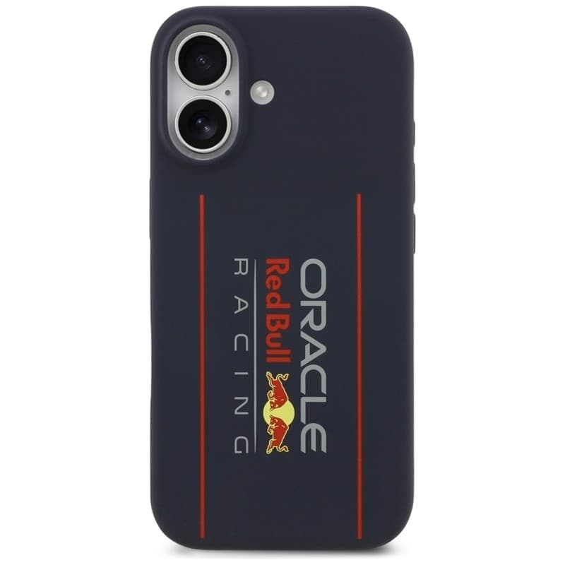 Custodia MagSafe in silicone con logo verticale oversize Red Bull per iPhone 17 (blu navy) - 2