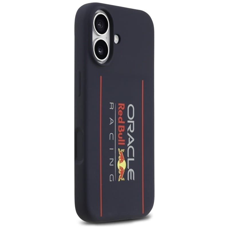 Custodia MagSafe in silicone con logo verticale oversize Red Bull per iPhone 17 (blu navy) - 3