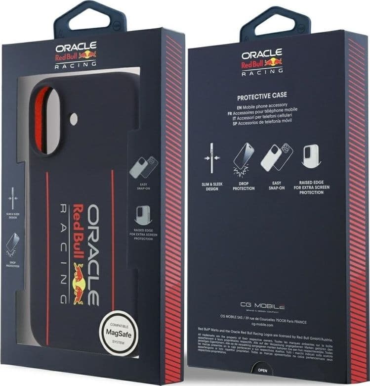 Custodia MagSafe in silicone con logo verticale oversize Red Bull per iPhone 17 (blu navy) - 7