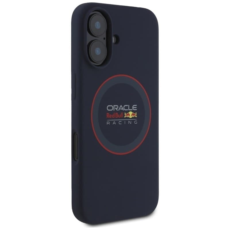 Custodia MagSafe in silicone con anello rosso Red Bull per iPhone 16 (blu navy) - 4