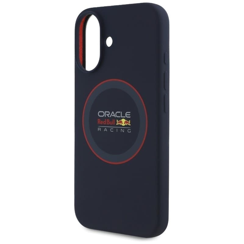 Custodia MagSafe in silicone con anello rosso Red Bull per iPhone 16 (blu navy) - 6
