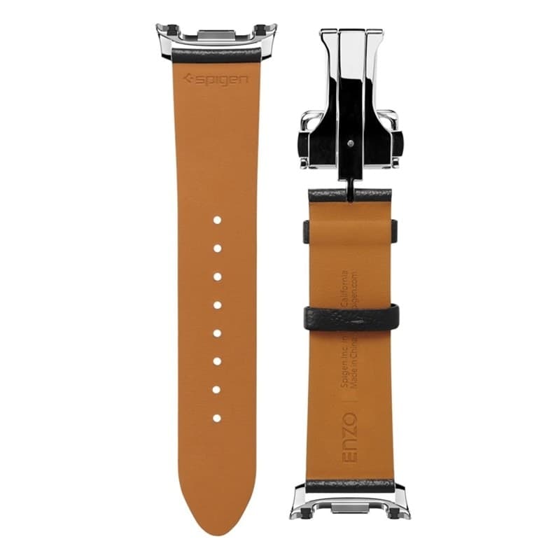 Spigen Enzo - Genuine Leather Strap for Samsung Galaxy Watch 8 / 8 Classic 40 / 44 / 46 mm (Black) - 6