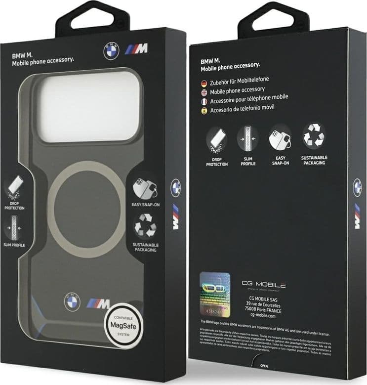 BMW M IML Metal Buttons & Logo MagSafe - Case iPhone 17 Pro Max (black-blue) - 8