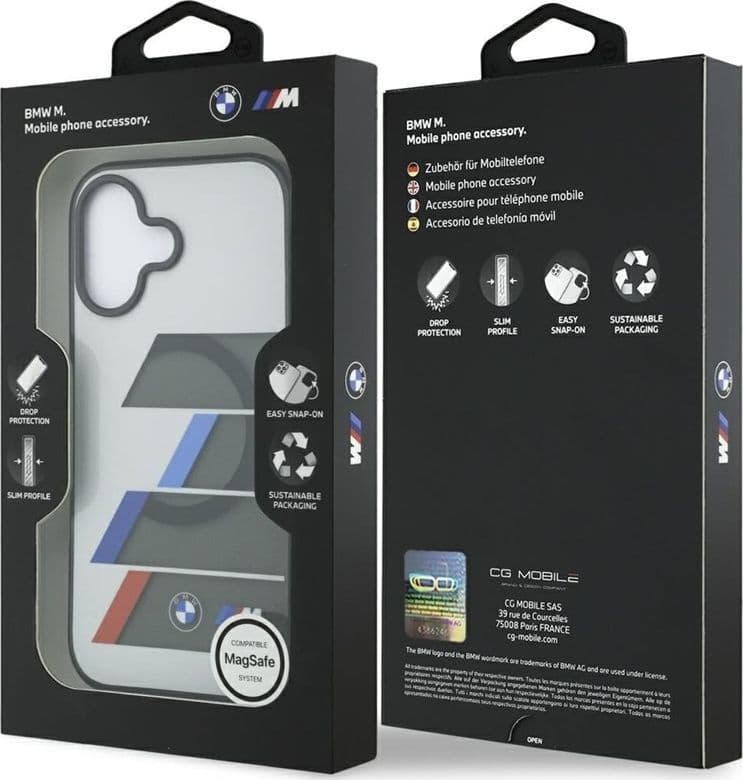 BMW M IML Metal Buttons Tricolor Lines MagSafe - Case iPhone 17 (anthracite) - 8