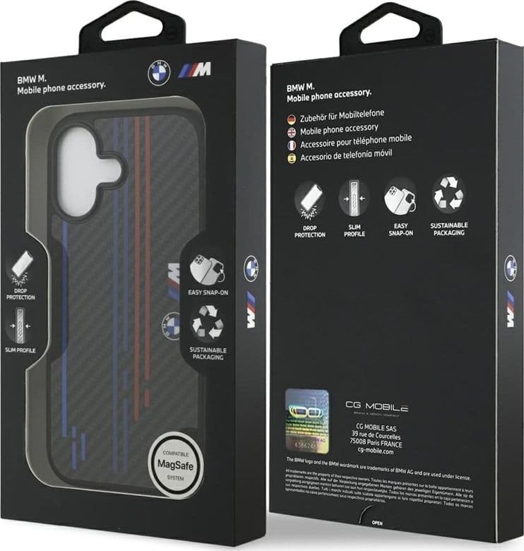 BMW M Kevlar Lines & Logo MagSafe - Custodia per iPhone 17 (Nero) - 7