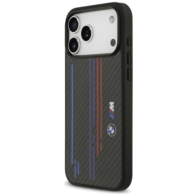 BMW M Kevlar Lines & Logo MagSafe - Custodia per iPhone 17 Pro Max (Nero) - 2