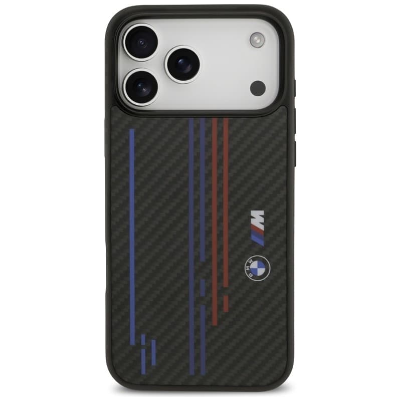 BMW M Kevlar Lines & Logo MagSafe - Custodia per iPhone 17 Pro Max (Nero) - 3