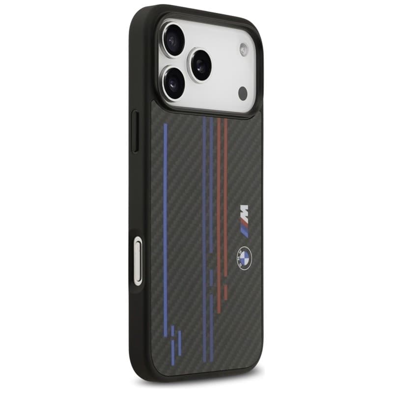BMW M Kevlar Lines & Logo MagSafe - Custodia per iPhone 17 Pro Max (Nero) - 4