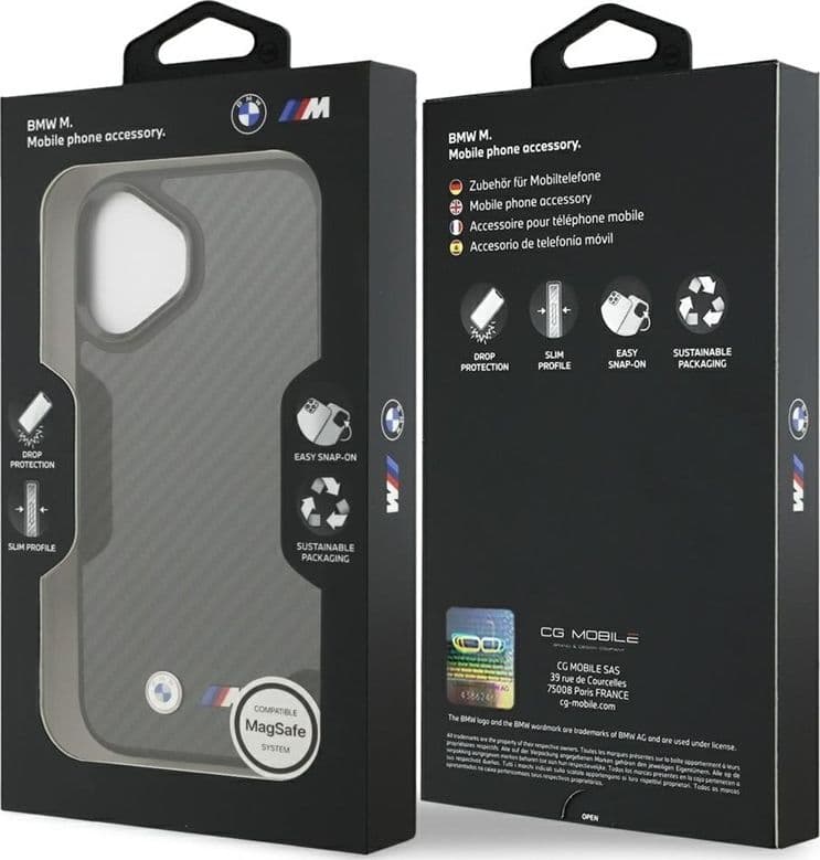 Custodia BMW M Kevlar Matt MagSafe per iPhone 17 (nera) - 8