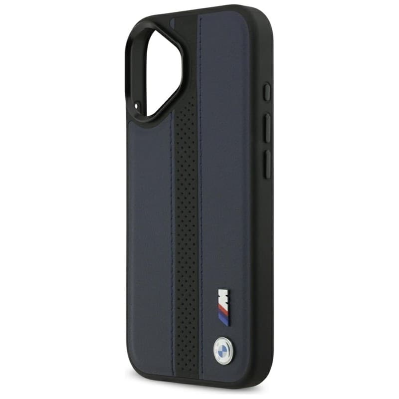 Custodia MagSafe con logo BMW M a strisce perforate per iPhone 17 (blu navy) - 6