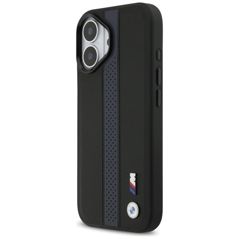 Custodia MagSafe con logo BMW M a strisce perforate per iPhone 17 (blu) - 2