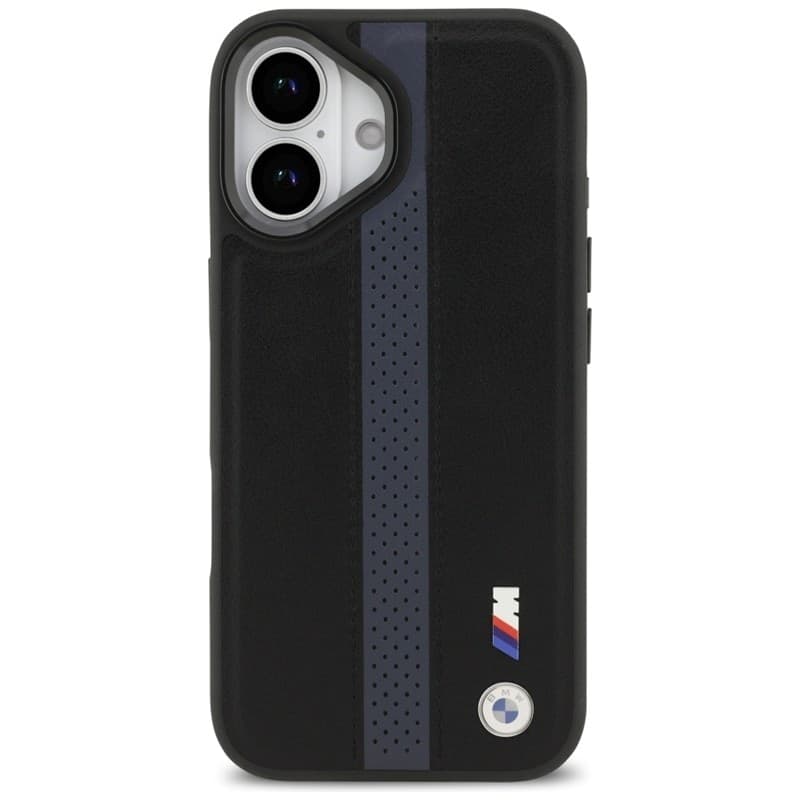 Custodia MagSafe con logo BMW M a strisce perforate per iPhone 17 (blu) - 3
