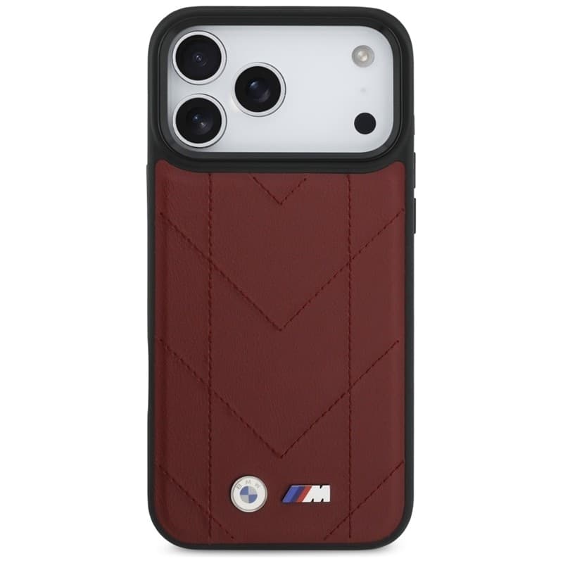 Custodia MagSafe con logo trapuntato BMW M per iPhone 17 Pro Max (rossa) - 3