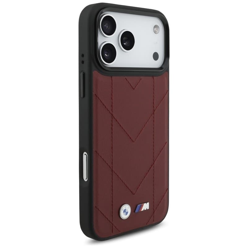 Custodia MagSafe con logo trapuntato BMW M per iPhone 17 Pro Max (rossa) - 4