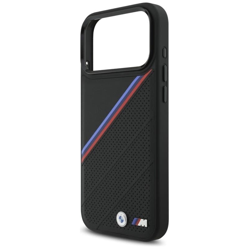 Custodia MagSafe con logo in metallo tricolore BMW M per iPhone 17 Pro Max (nera) - 6