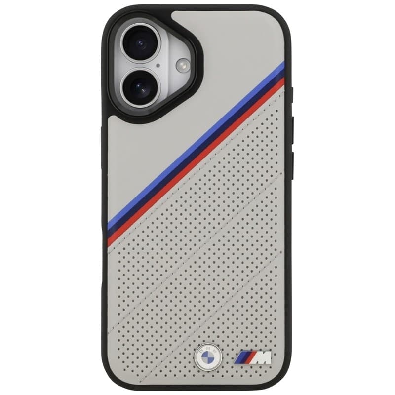 Custodia MagSafe per iPhone 17 con logo tricolore in metallo BMW M (grigio) - 3